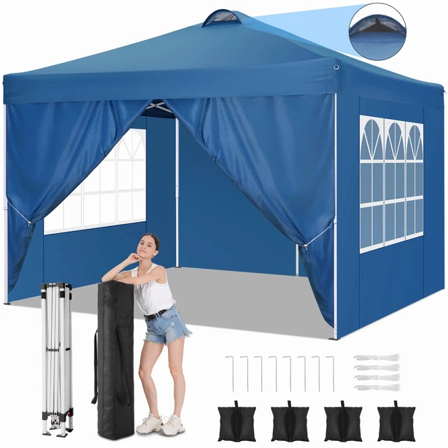 Pavillon 3x3m Wasserdicht UV Faltpavillon Pop Up Partyzelt Gartenzelt Pergolen