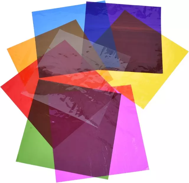 Outus 104 Pieces Cellophane Wrap Paper Color Cellophane Cello Sheets for Gel Lig