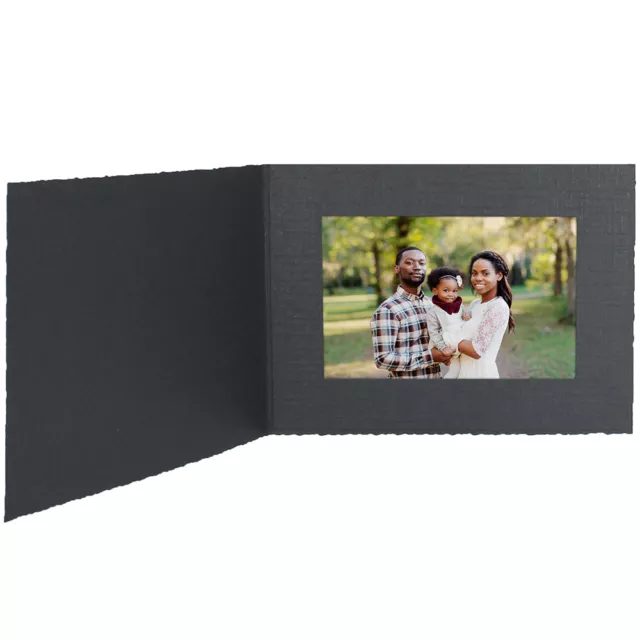 Cardboard Photo Folders 7x5 Black Horizontal 25 Pack (Same Shipping Any Qty)
