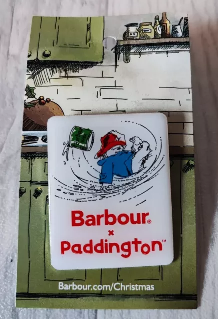 New Barbour X Paddington Bear 2021 Christmas Xmas Pin Badge Official Rare