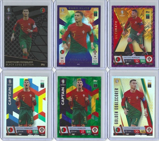 TOPPS MATCH ATTAX EURO 2024 Christiano Ronaldo Lot (6) Black Edge