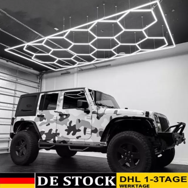 Hexagon Waben Beleuchtung Lampe LED Röhren Werkstatt Garage Wand Decken Leuchte