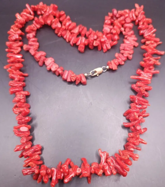 Antike lange Stab korallen Halskette Collier größer werdend Länge: 66 cm