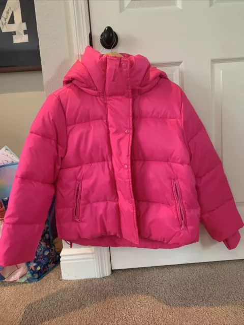 GAP Cold Control Max Pink Hooded Puffer Jacket Women Water Repellent Size XS