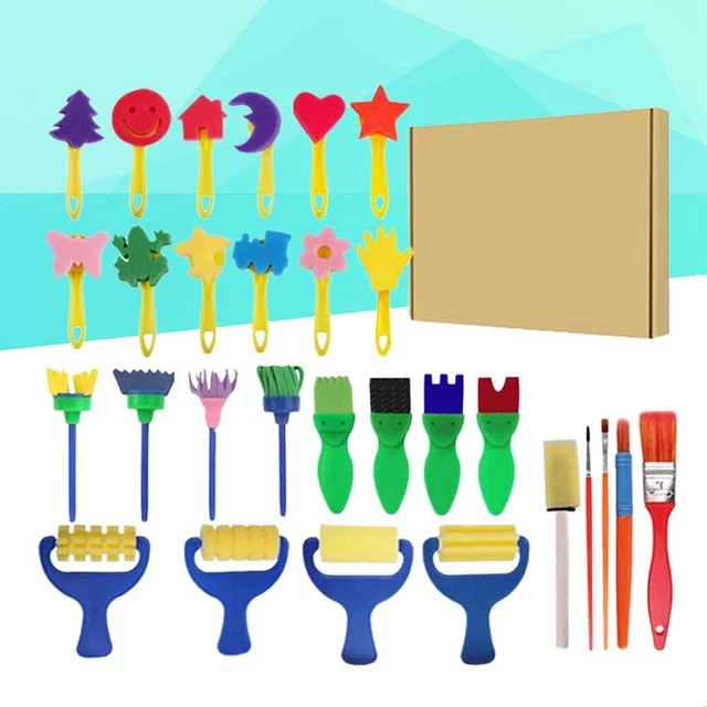 29 Pcs Art Painting Brushes Seal Toddler Children Gifts Craft Sponge Shapes