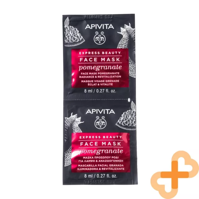 APIVITA Express Belleza Facial Piel Máscara Granada 8ml X 2 Piezas Revitalizante