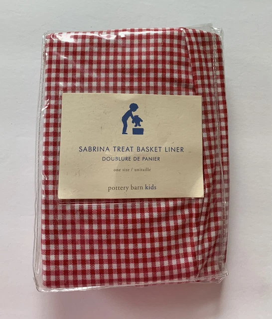 Pottery Barn Kids Red Gingham Sabrina Treat Basket Liner- NIP