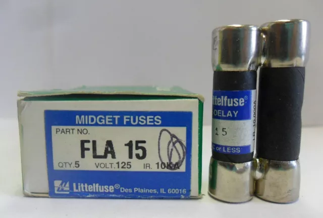 New Lot Littelfuse FLA 15 Amp Fuses FNA 15 NIB