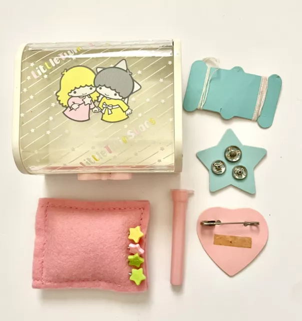 Vintage Sanrio Little Twin Stars Mini Sewing Box Kit Kiki And Lala Circa 1976