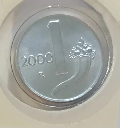 Italy 1 Lira 2000 - Cornucopia & Scales - Brilliant Uncirculated