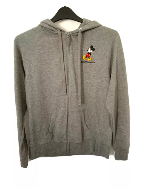 Disney Parks Mickey Mouse grey full zip Hoodie Sweatshirt Jumper Womens XL 14