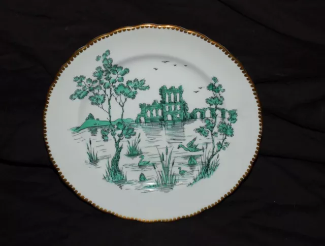 One Beautiful  Royal Chelsea Salad Plate(s) / Turquoise Swan Scene #440A