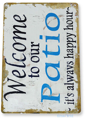 TIN SIGN Welcome to Patio Beach House Cottage Metal Décor Art Kitchen B010