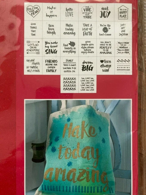 Plantillas de arte popular a cuadros frases inspiradoras paquete de valor de 41 diseños (sin usar)