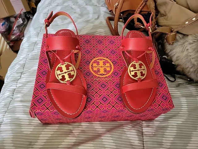 Tory Burch Flat Thong Sandals Claire Leather Sz 9