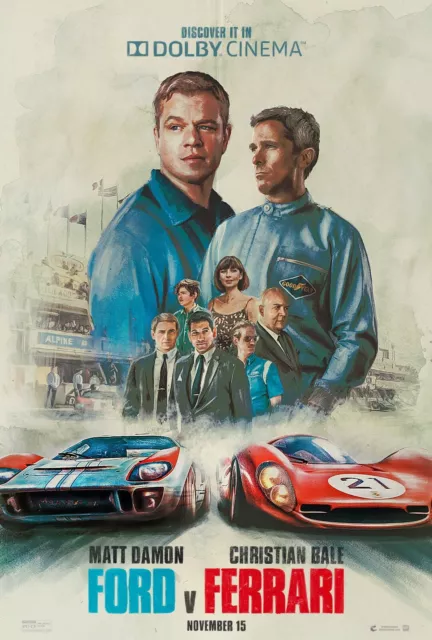 Ford v Ferrari movie poster (h)  :  11 x 17 inches : Matt Damon, Christian Bale