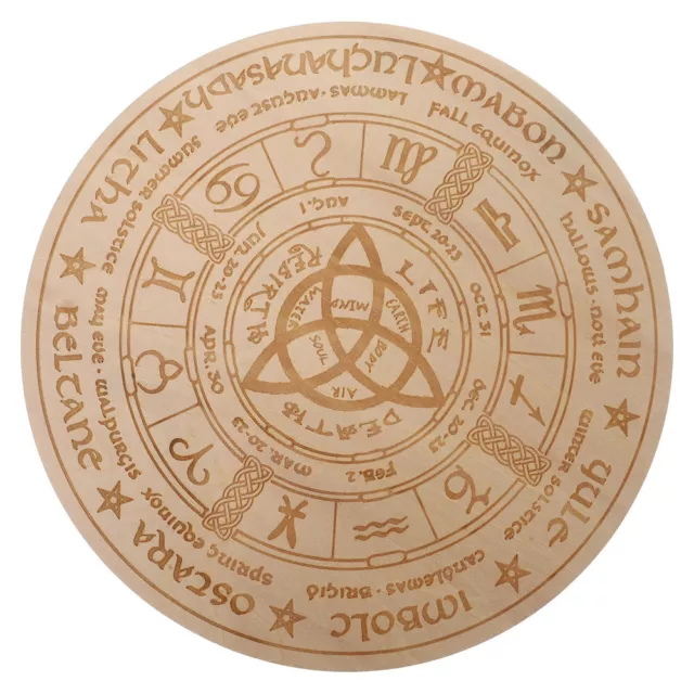 Wooden Star Board Pentacle Plate Yes No Pendulum Wicca Pagan Altar Tile