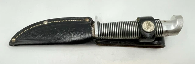Vintage Western F48B Fixed 3" Blade Hunting Knife with Leather Belt Sheath 9