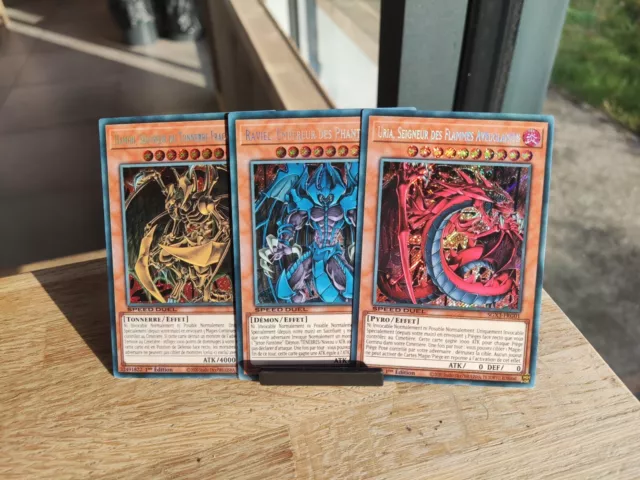 Yu-Gi-Oh ! Lot 3 Bêtes Sacrées Hamon Uria Raviel Secret cartes SPEED DUEL