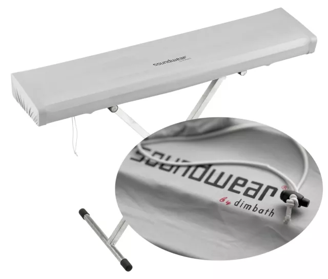 Soundwear Keyboard elastische Abdeckhaube 125 - 150 cm Silber Gummidurchzug