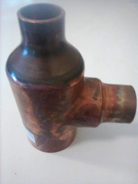 Copper 2.5" x 1 x 1-1/2" sweat reducing tee