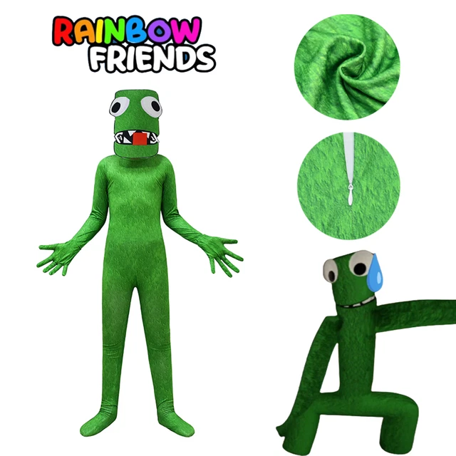 UK ROBLOX RAINBOW Friends Kids Green Cosplay Costume Halloween Fancy