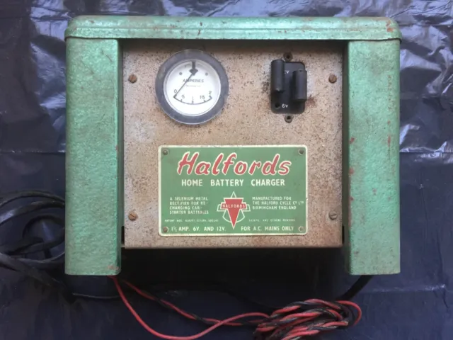 Vintage Halfords Akku Ladegerät 6 V und 12 V