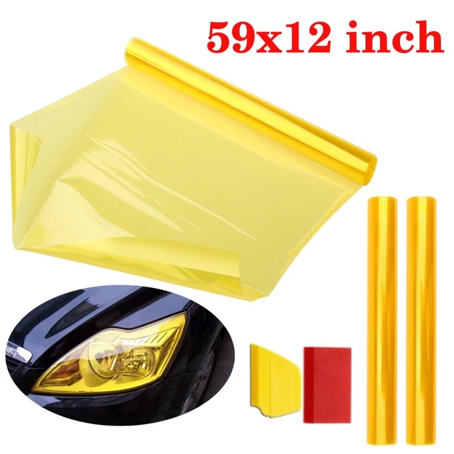 150x30cm Car Headlight Tail Fog Light Wrap Tint Vinyl Film Sticker Cover Yellow