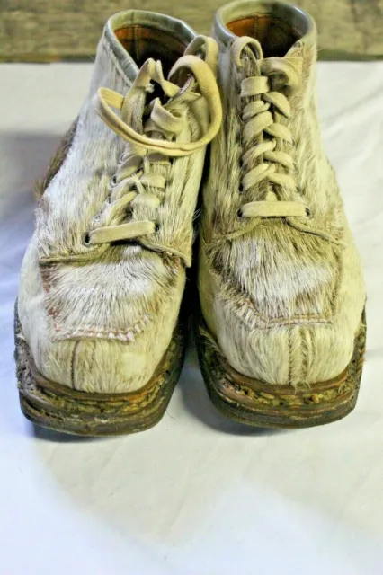 Norsk shoes tryvann 2181 tooled leather shoes "HAIRY" unique very rare sz men 5