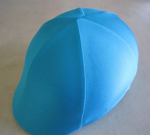 Horse Helmet Cover ALL AUSTRALIAN MADE Sky blue/Aqua lycra Any size you need