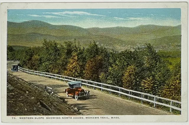Western Slope Mohawk Trail North Adams Car Highway Scenery MA Vintage Postcard