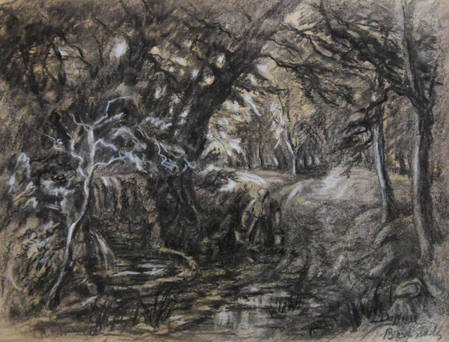 Louis Dupuis (1862-1951) (160) - charcoal - Bagnoles-de-l'Orne