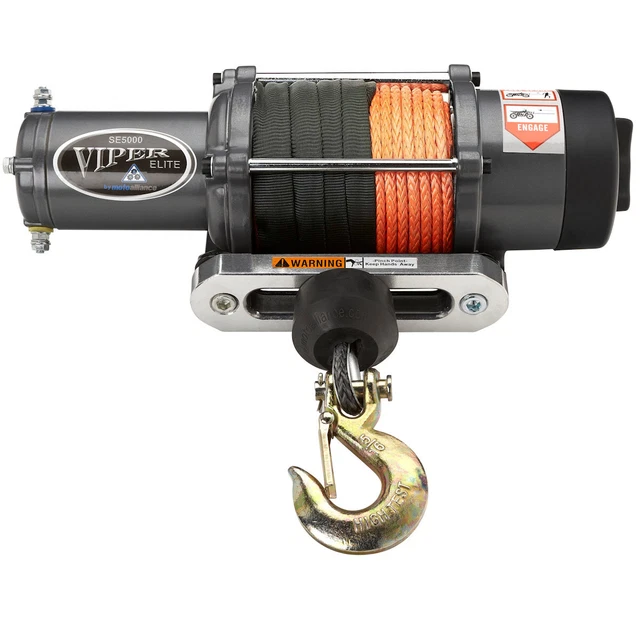 VIPER Elite 5000lb UTV Winch Kit w/ 60 feet ORANGE AmSteel-BLUE Synthetic Rope