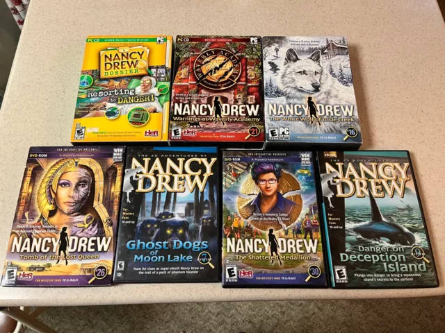 Nancy Drew Lot of 7 Interactive 3D Mystery Computer PC WIN Games Rated E Used