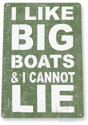 Big Boats Sign, Fishing Marina Lake House Cabin Decor Tin Sign B318