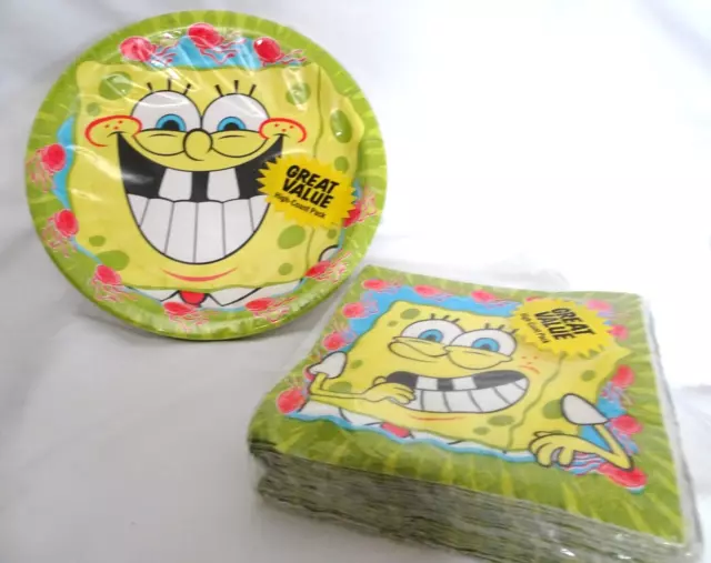Spongebob SquarePants Party Supplies 40 Napkins 20 Dinner Plates Birthday NEW