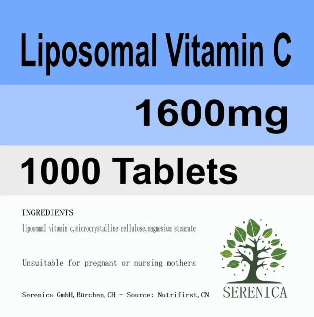 Liposomal Vitamin C 1600mg Fat Soluble x 1000 Tablets