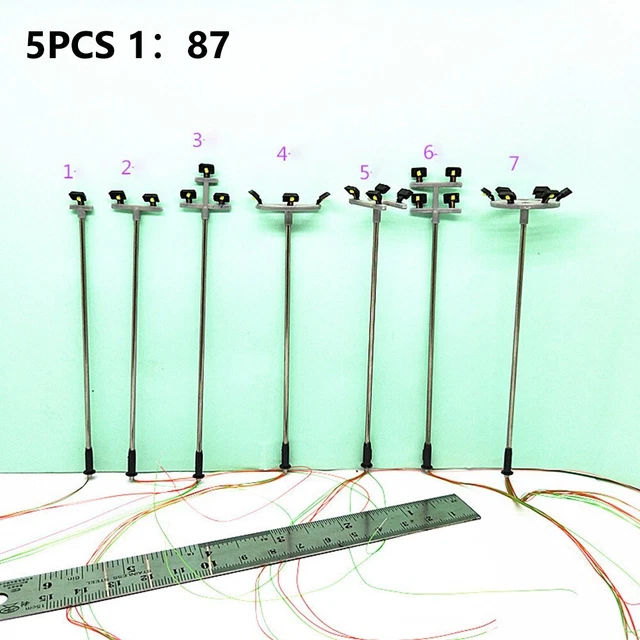 Kit De 5 Lampes LED Vintage Pour Réseau Ferroviaire Échelle HO - Néons Miniatures