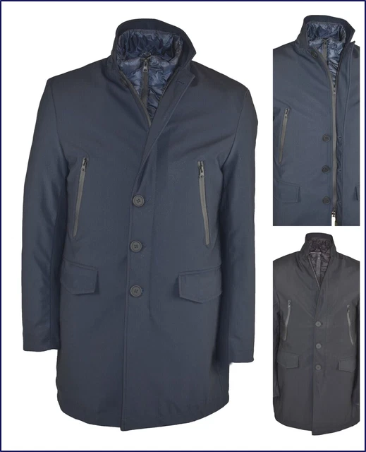 Giaccone Piumino Uomo Elegante - Impermeabile, Con Gilet Removibile, Tessuto Sartoriale, Invernale - Foto 5