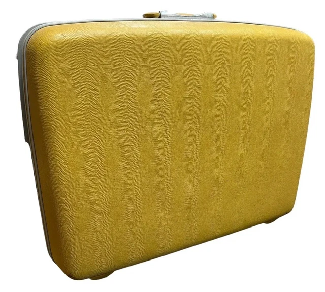 Samsonite Silhouette Hardside 25” Suitcase Vintage Luggage Yellow Gold