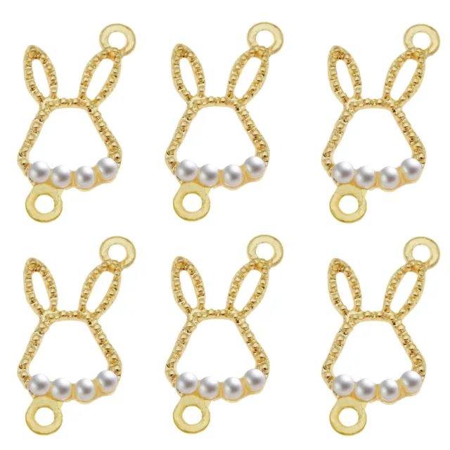 20 Stück Gold Legierung Perle Kaninchen Verbinder Anhänger Schmuck DIY Zubehör