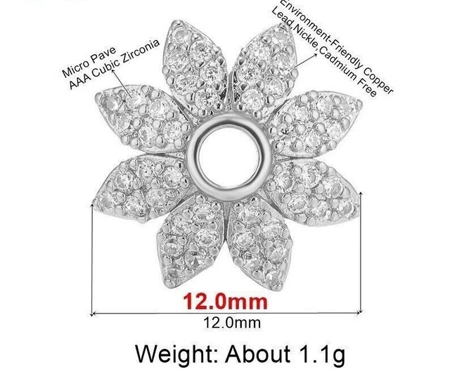 Quaste Ohrring Zubehör 8 10 12mm Dekoration Blume Spacer Perlenkappe DIY Frauen 2