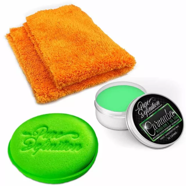 Green Car Wax Cloth Pad Carnauba Radiant Glow High Gloss Finish Pure Definition