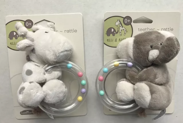 Elli And Raff Plush Baby Teether/Teething Rattle  First Soft Toy For Tiny Hands