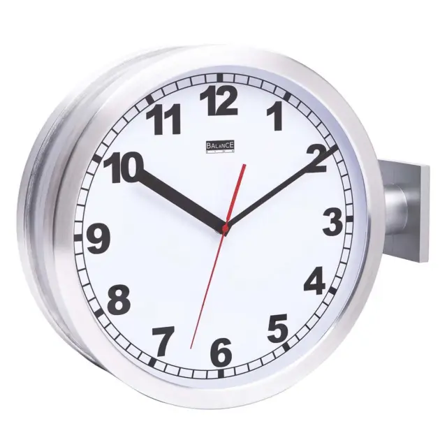 Large 38cm Double Sided Interior Railway Station Clock Retro