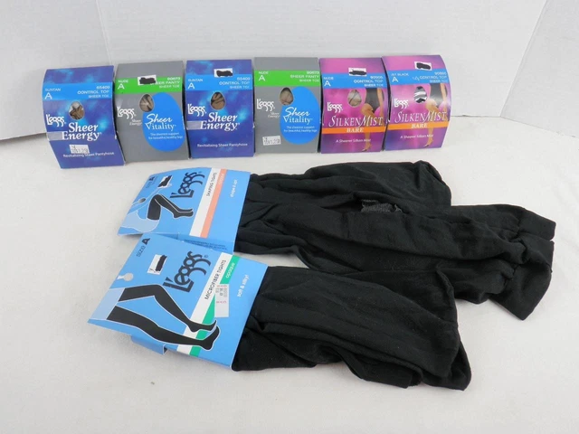 Lot 8 pr Assorted L'eggs Leggs Pantyhose Tights Nylons Size A Assorted