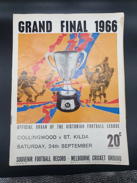 1966 ORIGINAL VFL AFL Grand Final Football Collingwood V