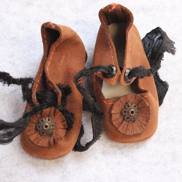 Chaussures En Cuir Neuves Pour Poupées Modes Et Travaux | Taille 40 Cm | Fabriqué En France