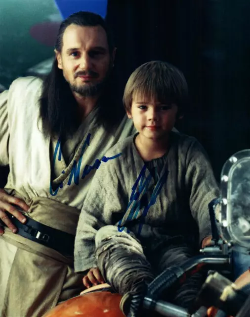Liam Neeson Jake Lloyd autographed 8x10 signed Photo Picture with COA