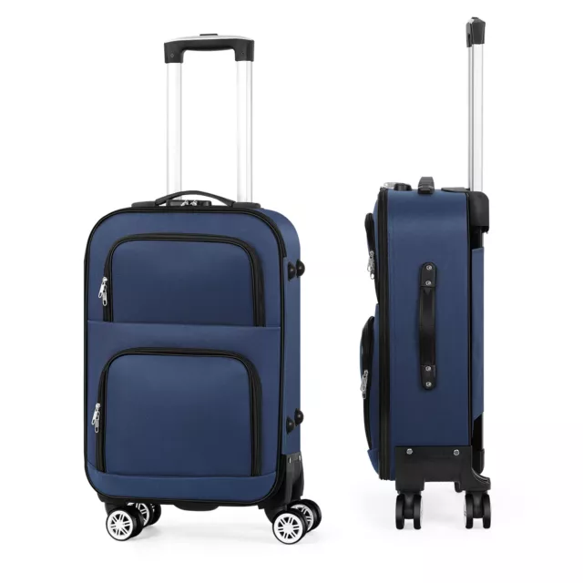 Carry On Luggage 20 Inch Softshell Suitcase Lightweight Spinner Travel Trolley